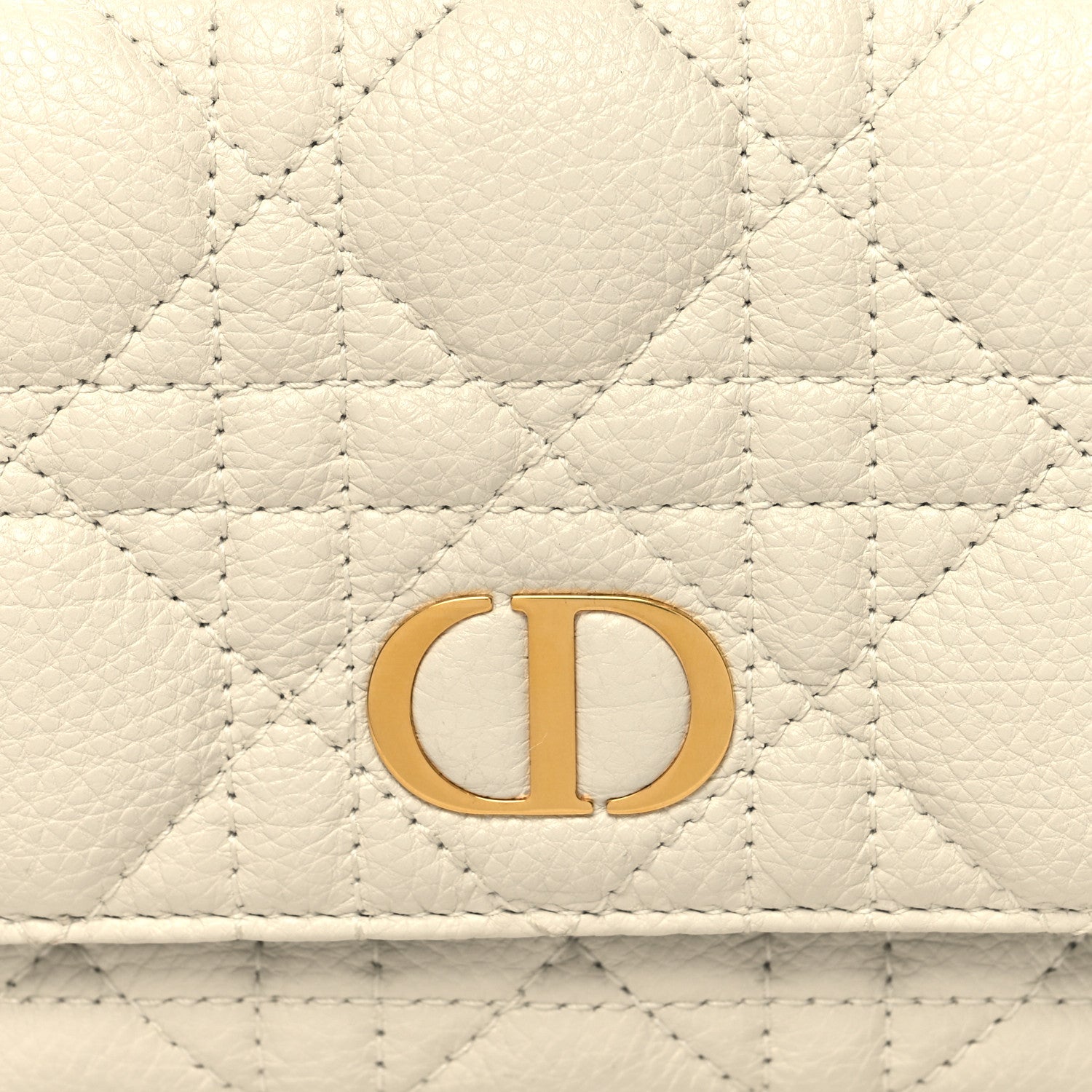 Christian Dior Supple Calfskin Cannage Caro Pouch with Chain Latte 9 of 11