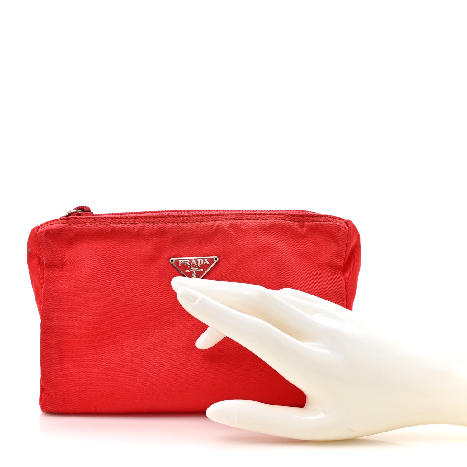 Prada Tessuto Nylon Vela Cosmetic Pouch Rosso 1840529 – FASHIONPHILE