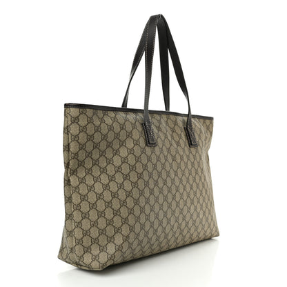 Gucci GG Supreme Monogram Large Zippered Shopping Tote Brown 3 of 15