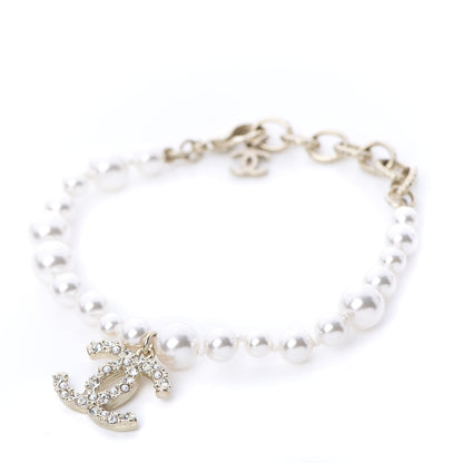 Chanel Pearl Crystal CC Bracelet Gold 1 of 5