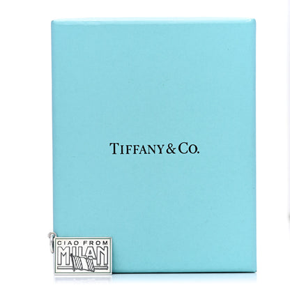Tiffany Sterling Silver Enamel Milan Postcard Charm Blue 5 of 5