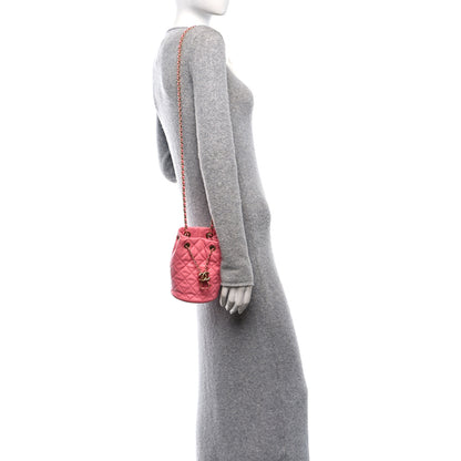 Chanel Lambskin Quilted Pearl Crush Drawstring Bag Pink 2 of 10