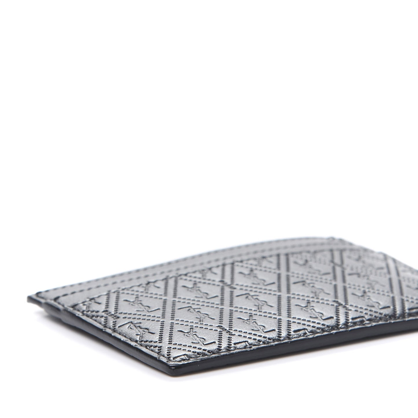 Monogram Embossed Card Case Black