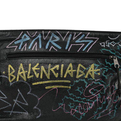 Balenciaga Agneau Arena Graffiti All Over Zip Pouch Black Multicolor 8 of 12