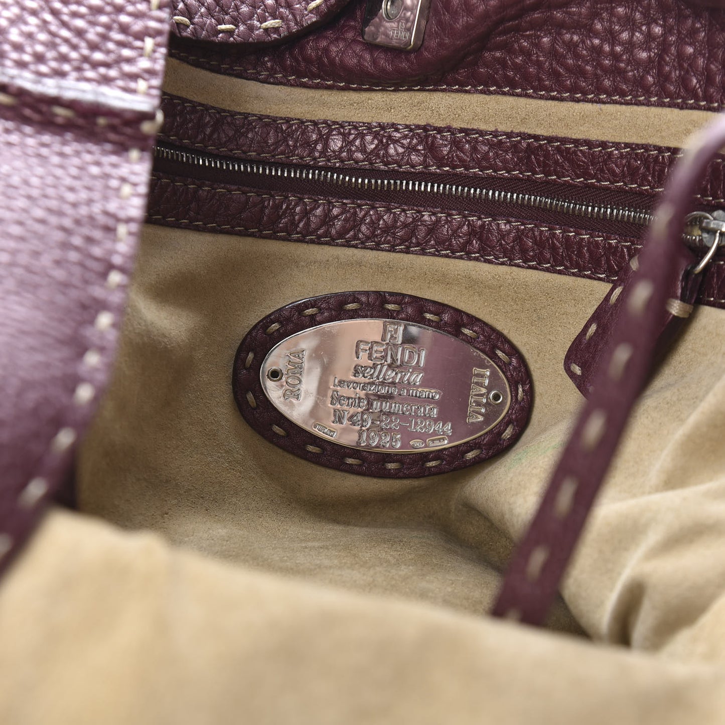 Calfskin Romano Selleria Pocket Tote Bordeaux