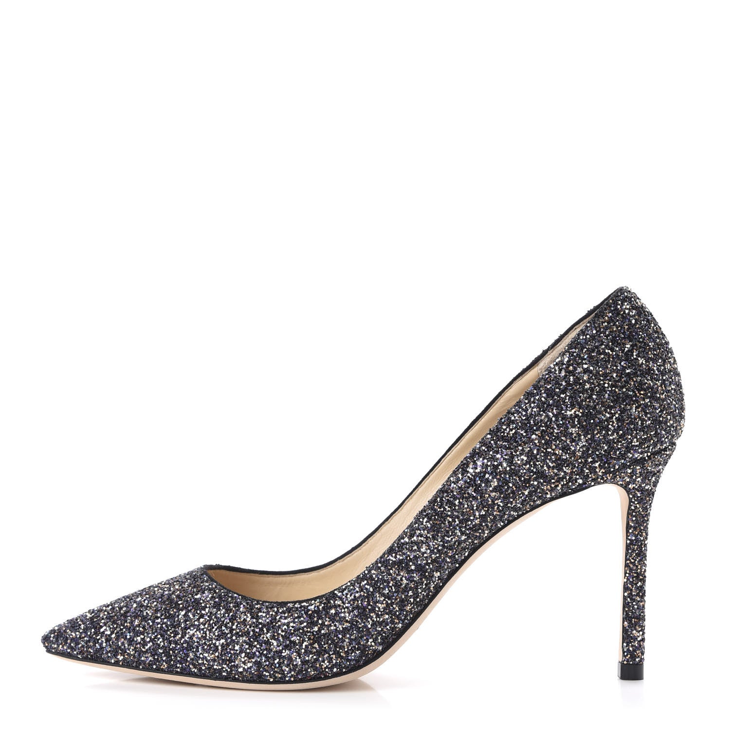 Jimmy Choo Coarse Glitter Pointy Toe Romy 85 Pumps 40.5 Twilight 1 of 8