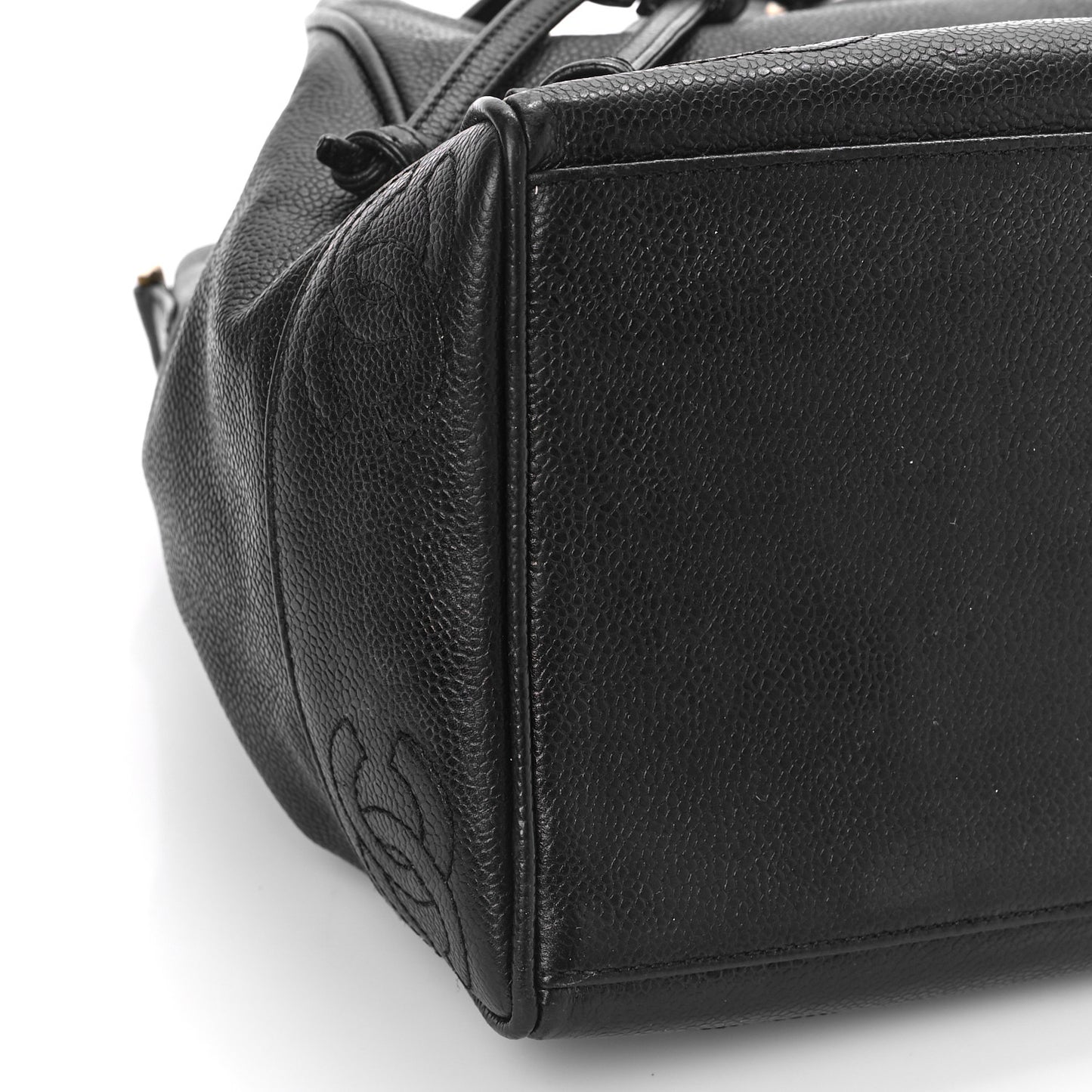 Caviar Drawstring Shoulder Bag Black