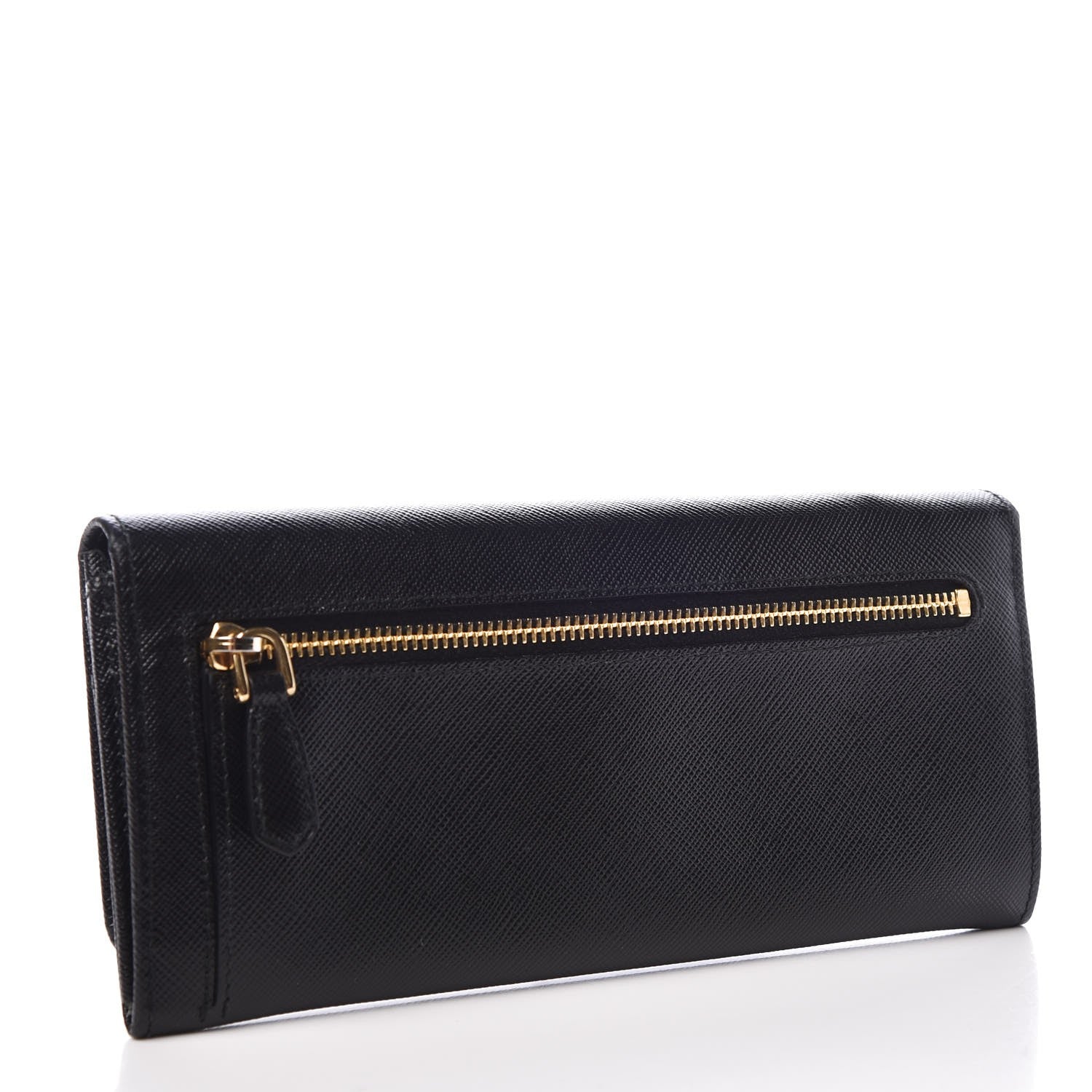 Prada Saffiano Bow Continental Wallet Black 3 of 6