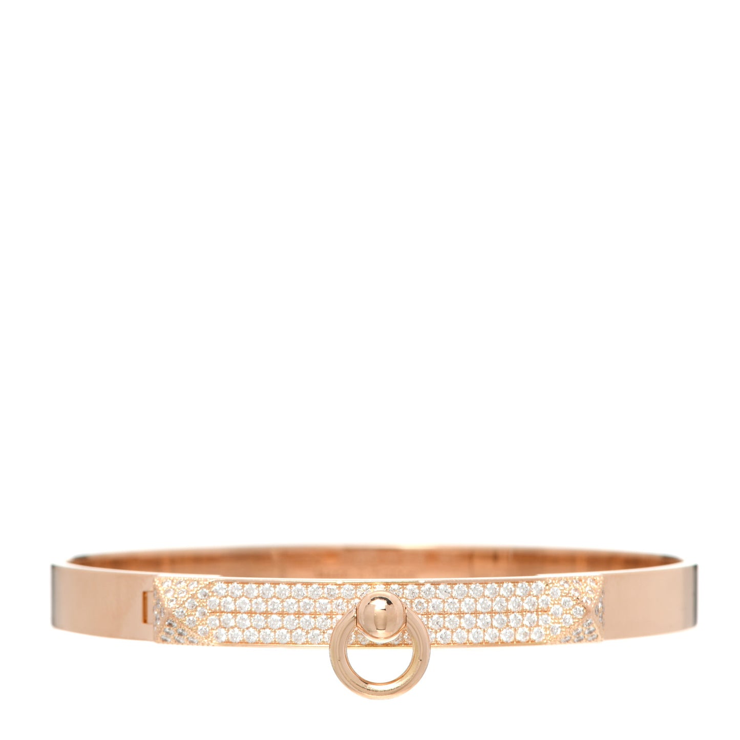 18K Rose Gold Diamond PM Collier De Chien Pave Bracelet SH