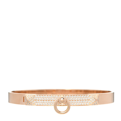 Hermes 18K Rose Gold Diamond PM Collier De Chien Pave Bracelet SH 1 of 4