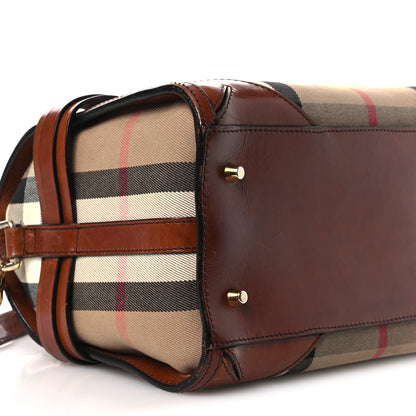 Burberry House Check Bridle Calfskin Medium Alchester Bowling Bag Dark Tan 10 of 20