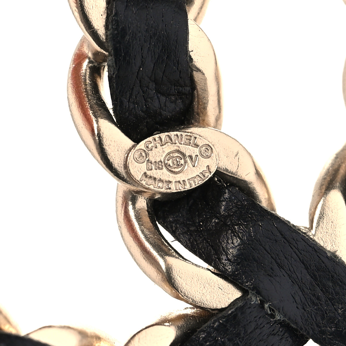 Chanel Lambskin Chain CC Brooch Black Gold 3 of 3