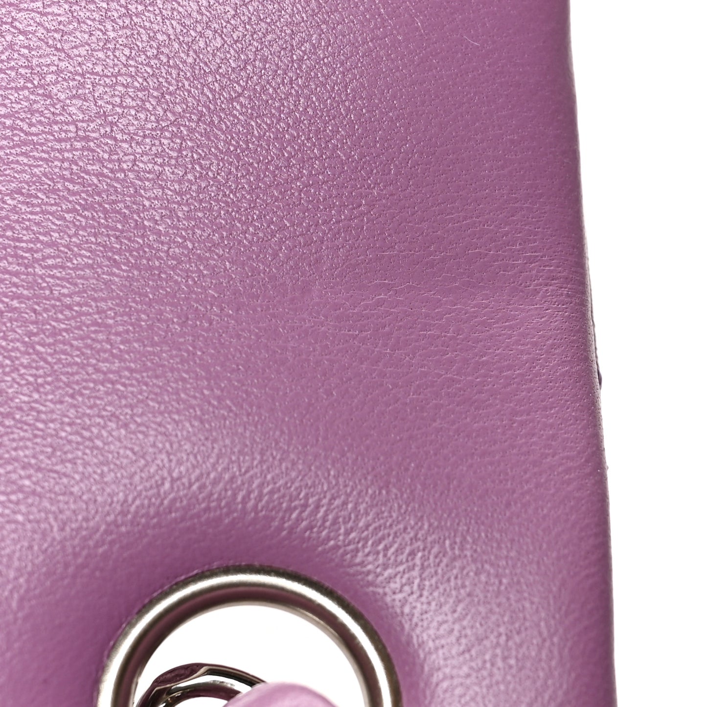 Lambskin Quilted Mini Rectangular Flap Purple
