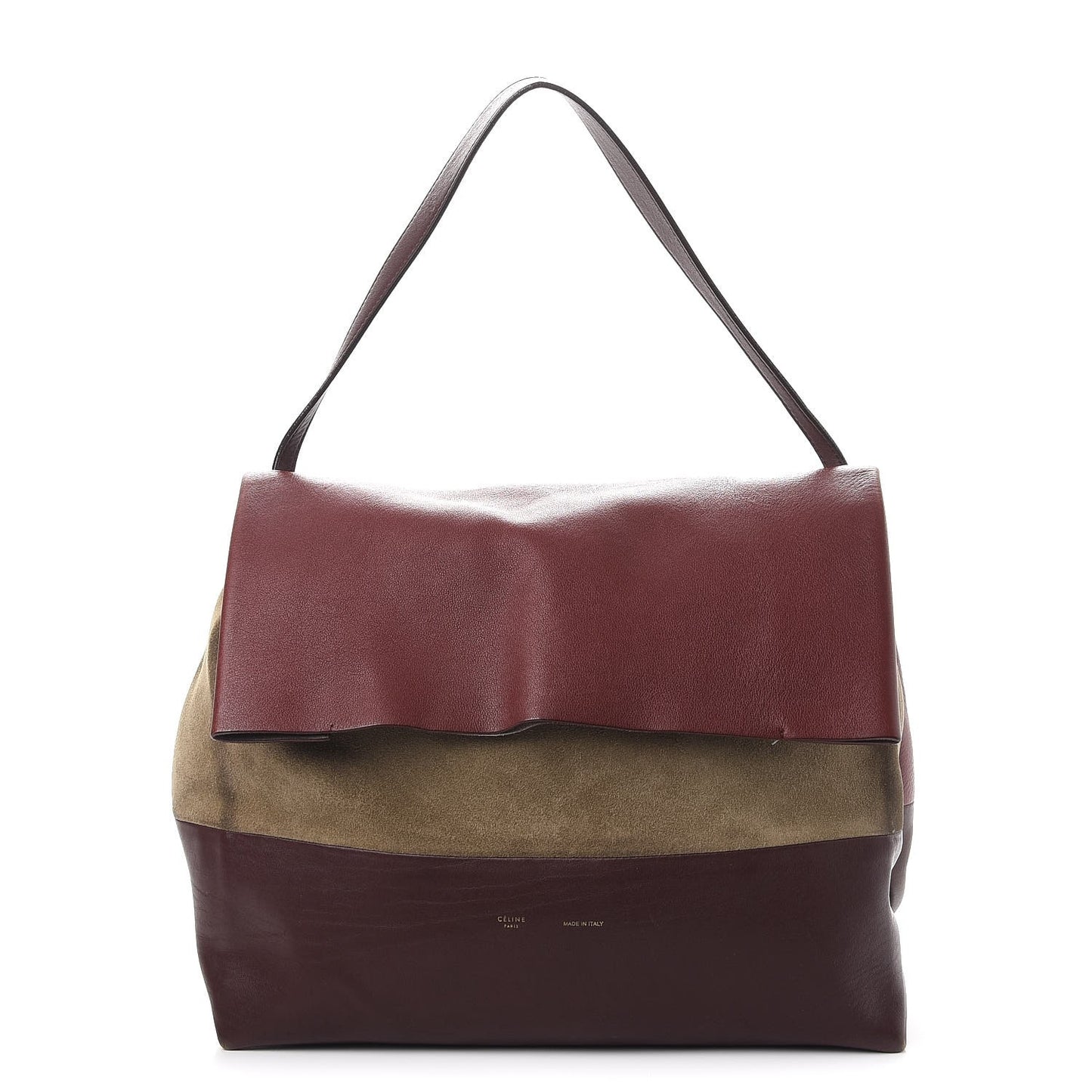 Calfskin Suede All Soft Shoulder Bag Burgundy