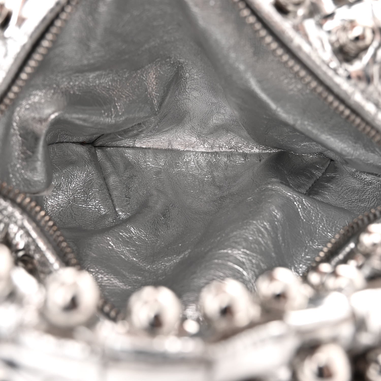 Bottega Veneta Metallic Nappa Studded Intrecciato Mini Jodie Silver 5 of 10