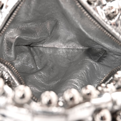 Bottega Veneta Metallic Nappa Studded Intrecciato Mini Jodie Silver 5 of 10