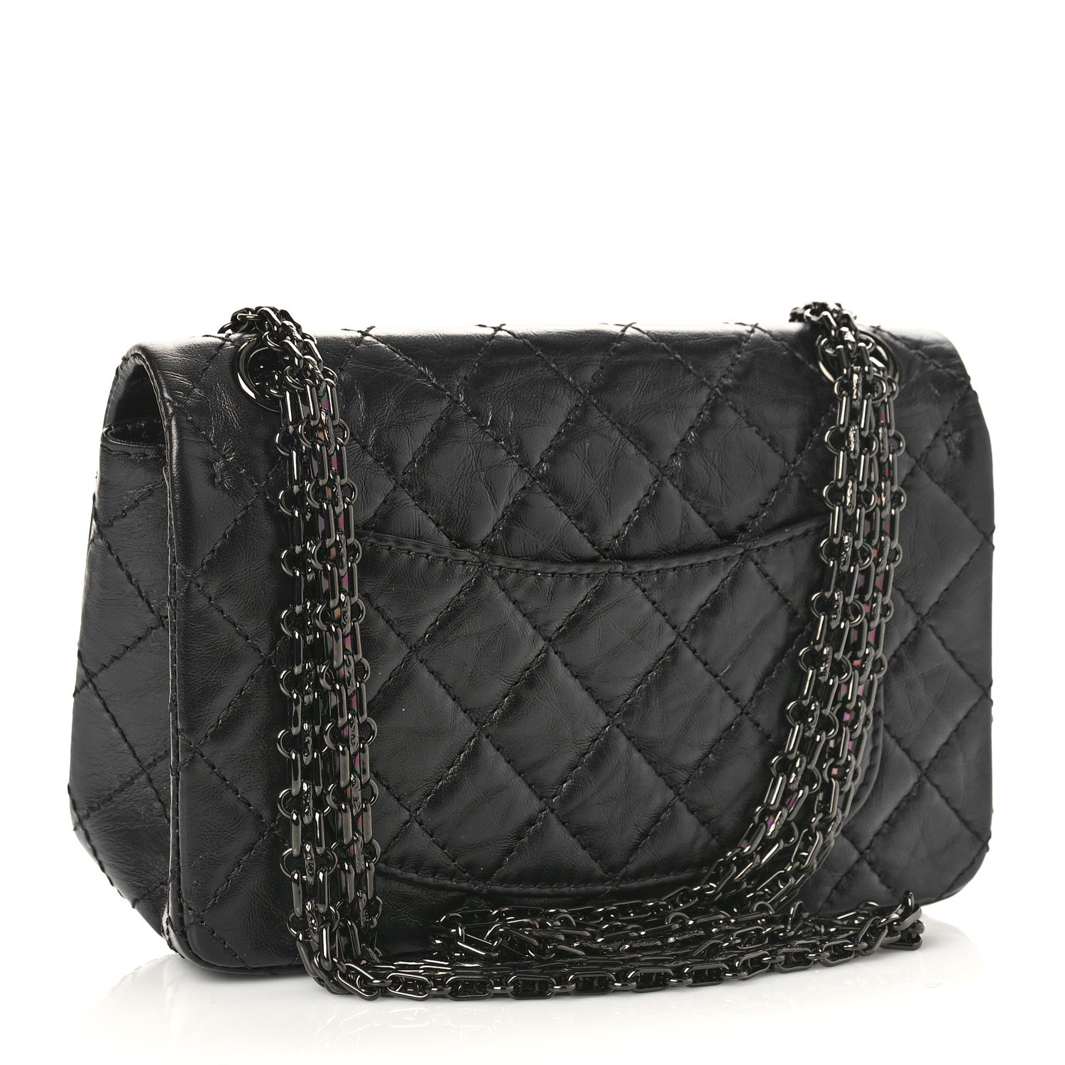 Chanel Aged Calfskin Quilted 2.55 Reissue Mini Flap So Black 3 of 9
