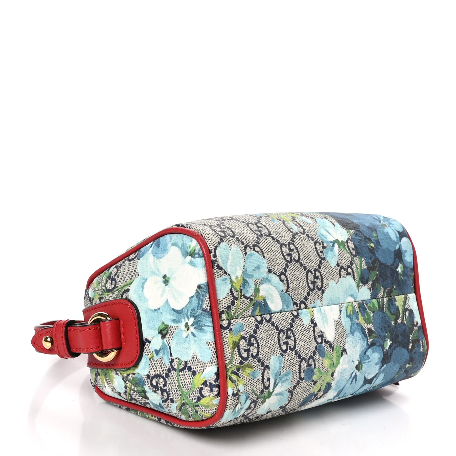 Gucci GG Supreme Monogram Blooms Mini Boston Navy Blue Hibiscus 4 of 10