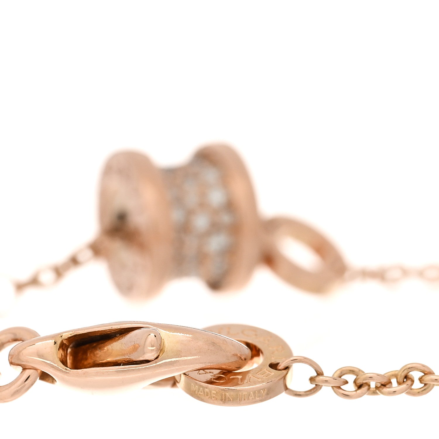 Bulgari 18K Rose Gold Diamond B.Zero1 Bracelet ML 3 of 3