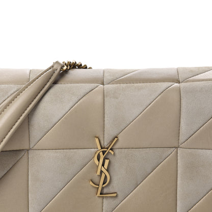 Saint Laurent Lambskin Suede Patchwork Monogram Medium Jamie Baguette Sea Salt 11 of 11