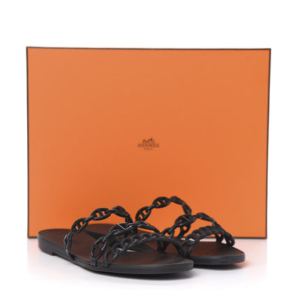Hermes Rubber Chaine d'Ancre Rivage Sandals 36 Black 8 of 8