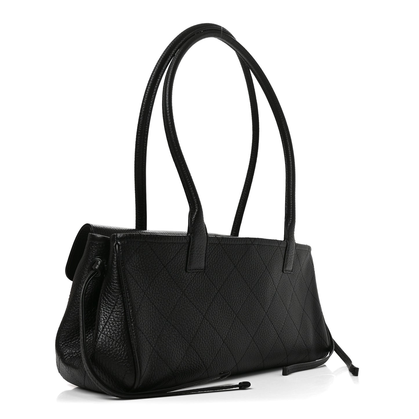 Grained Calfskin Urban Essentials Small Shopping Bag Black