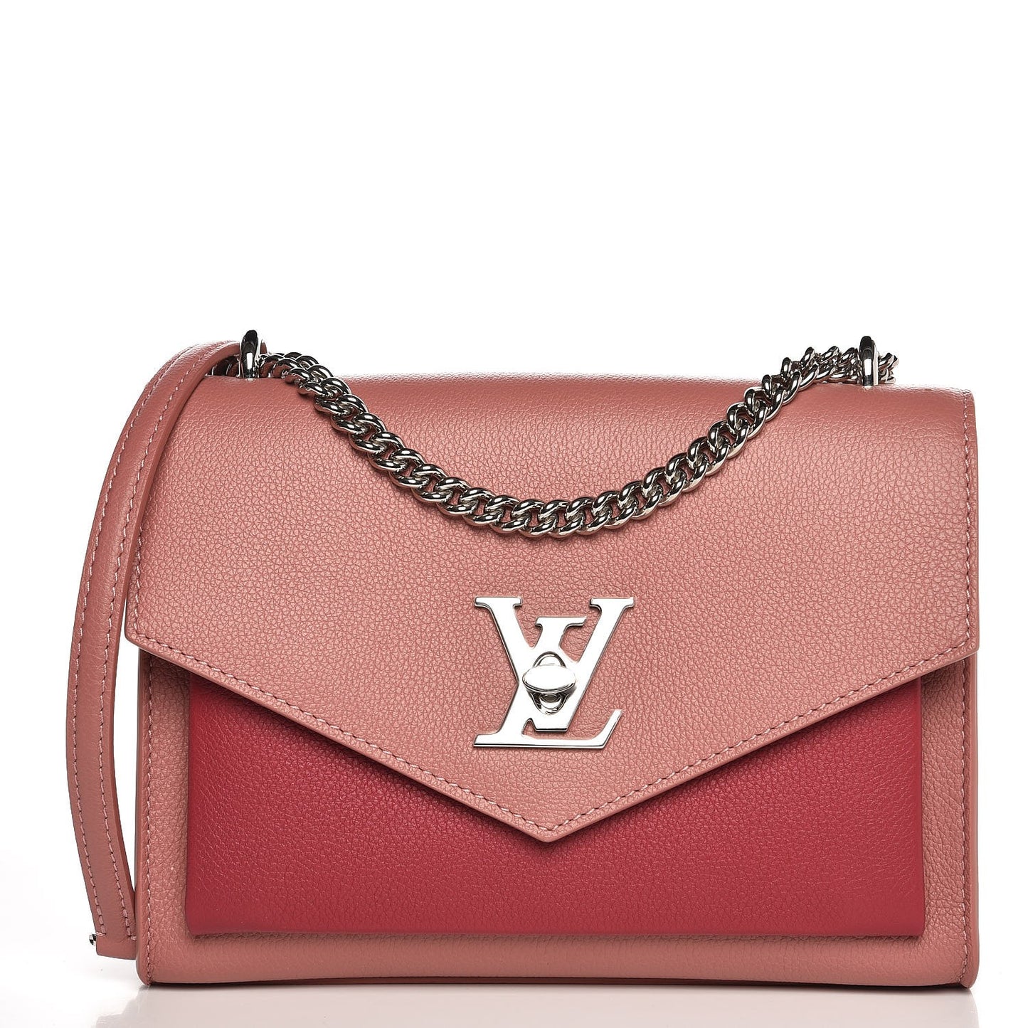Soft Calfskin Mylockme Chain Bag BB Rose Boudoir Lie de Vin