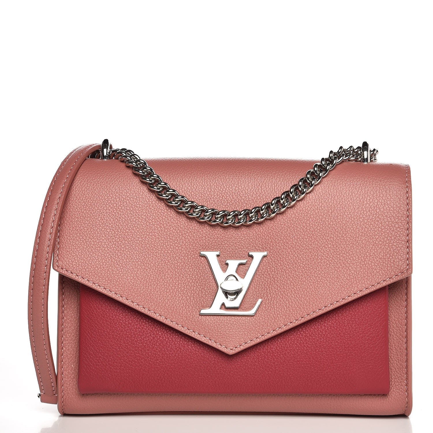 Louis Vuitton Soft Calfskin Mylockme Chain Bag BB Rose Boudoir Lie de Vin 1 of 7