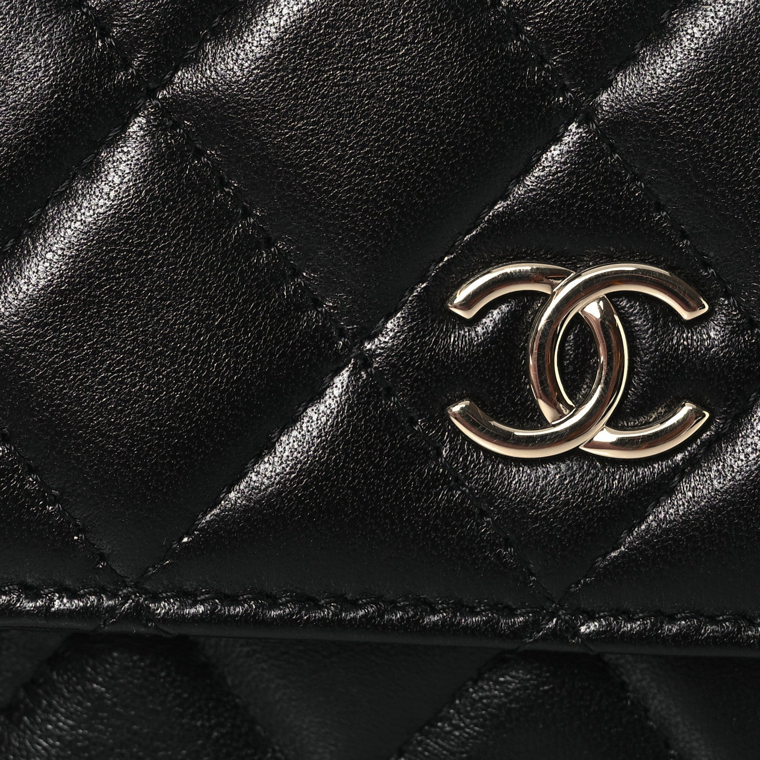 Chanel Lambskin Quilted My Chanel Lady Card Holder On Chain Black 11 of 13