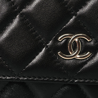 Chanel Lambskin Quilted My Chanel Lady Card Holder On Chain Black 11 of 13