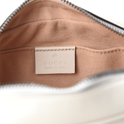 Gucci Calfskin Matelasse Mini GG Marmont Chain Shoulder Bag White 8 of 10