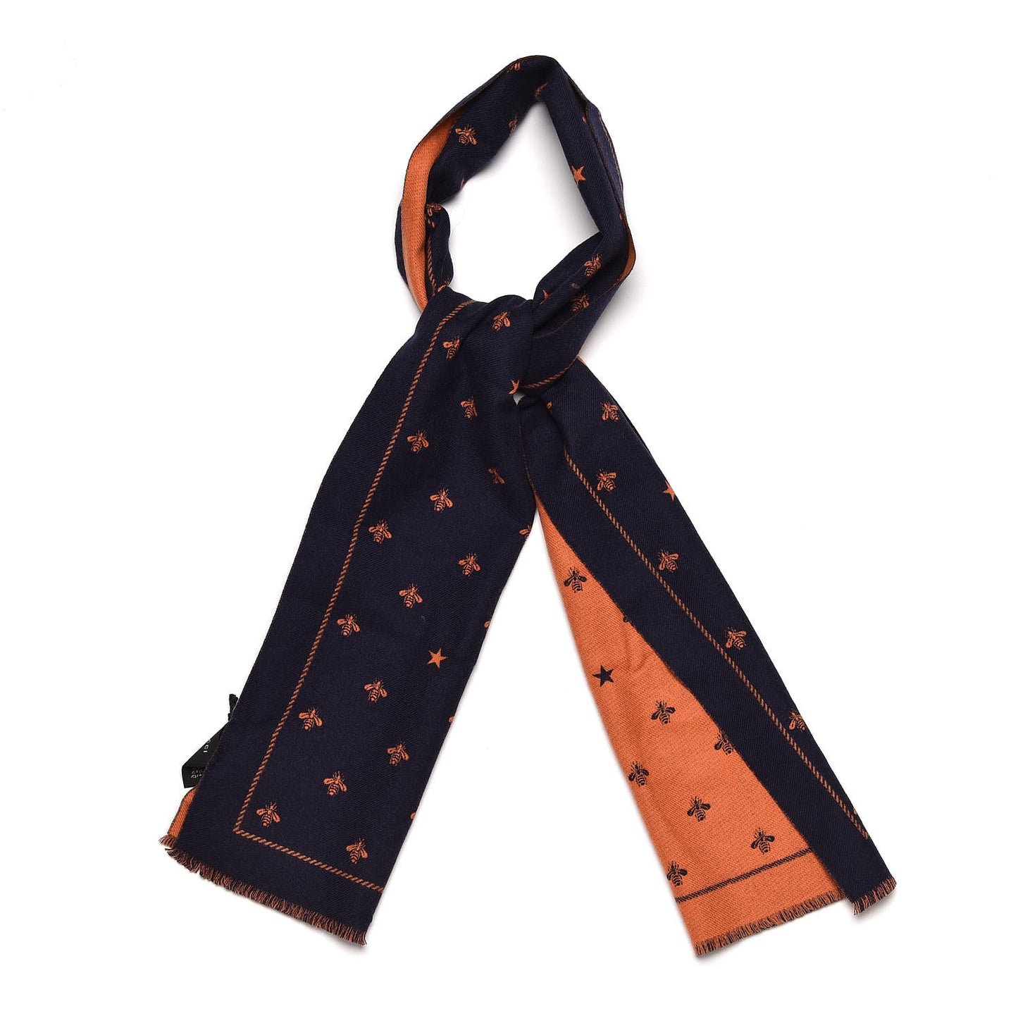 Wool Bee Costel Scarf Midnight Blue Orange