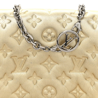 Louis Vuitton Metallic Lambskin Embossed Monogram Pochette Coussin Gold 7 of 12