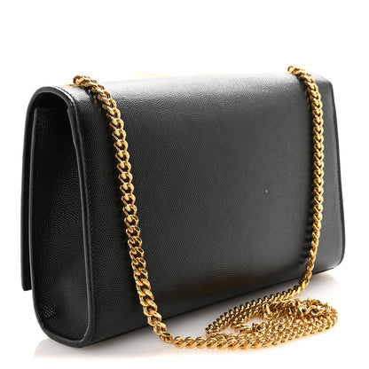 Saint Laurent Grain De Poudre Medium Classic Monogram Kate Satchel Black 3 of 10