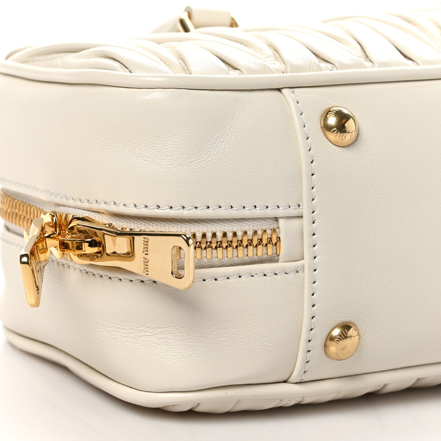 Miu Miu Nappa Matelasse Large Arcadie Top Handle Bag White 8 of 9