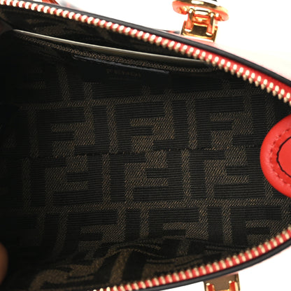 Fendi Vitello King Plexiglass Logo Embossed Mini By The Way Top Handle Boston Bag Papavero 5 of 9