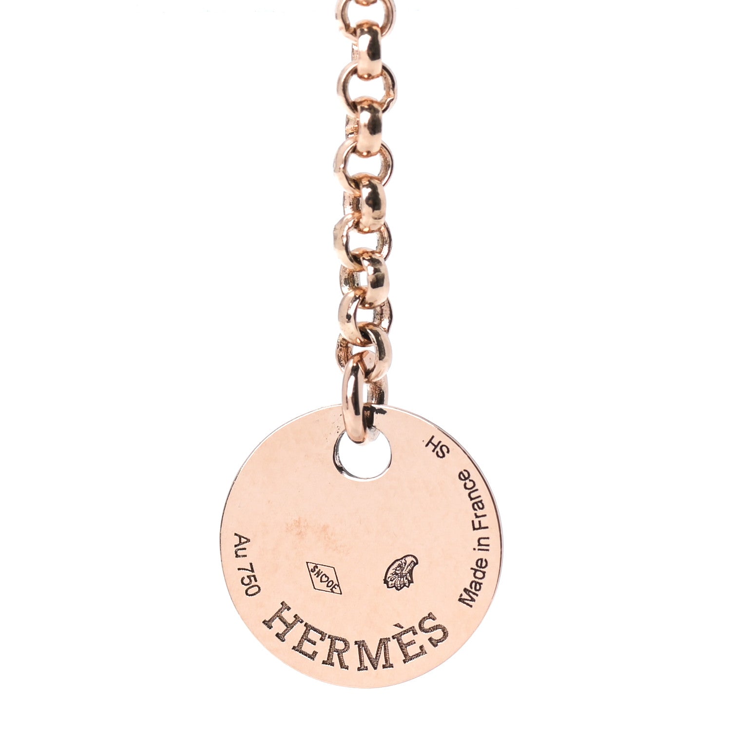 Hermes 18K Rose Gold Diamond PM Kelly Clochette Bracelet SH 4 of 5