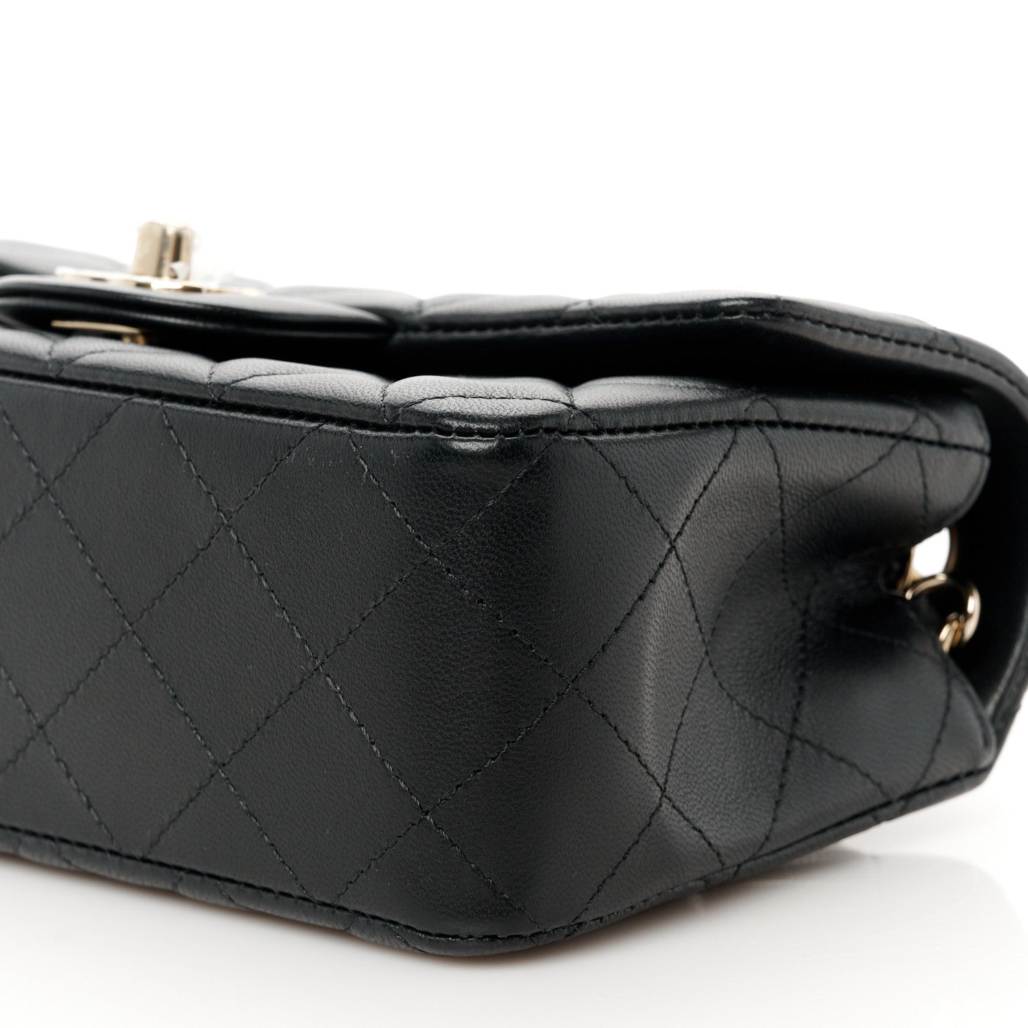 Chanel Lambskin Quilted Mini Rectangular Flap Black 11 of 12