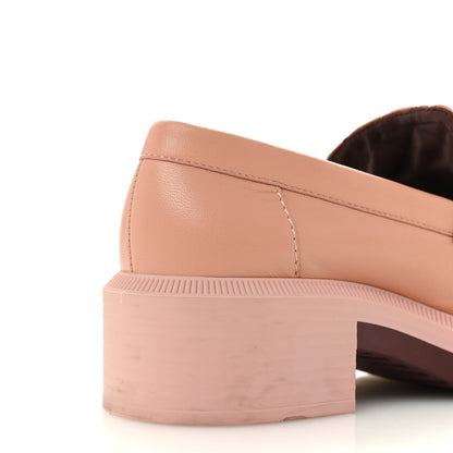 Chanel Lambskin Quilted CC Turnlock Loafers 35.5 Dark Pink 10 of 12