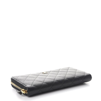 Chanel Caviar Quilted Large Gusset Zip Around Wallet Black 4 of 8
