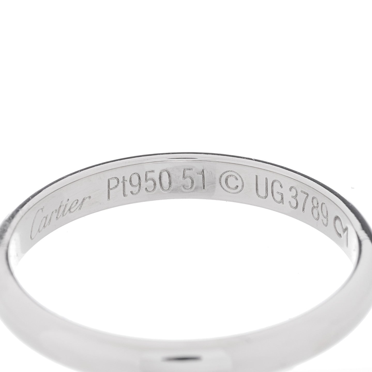 Cartier Platinum 2.5mm 1895 Wedding Band Ring 51 5.75 4 of 4