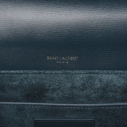 Saint Laurent Smooth Calfskin Suede Medium Bellechasse Dark Turquoise 7 of 9