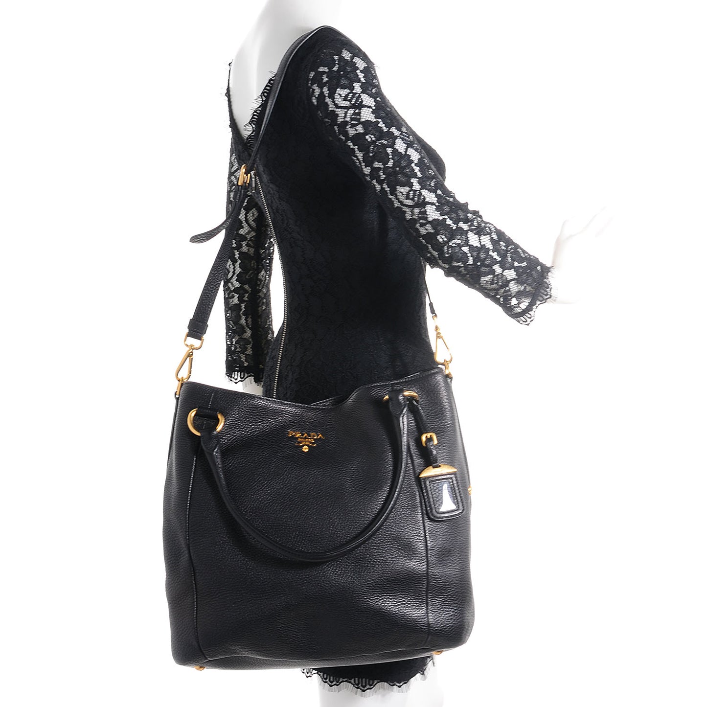 Vitello Daino Tote Nero Black
