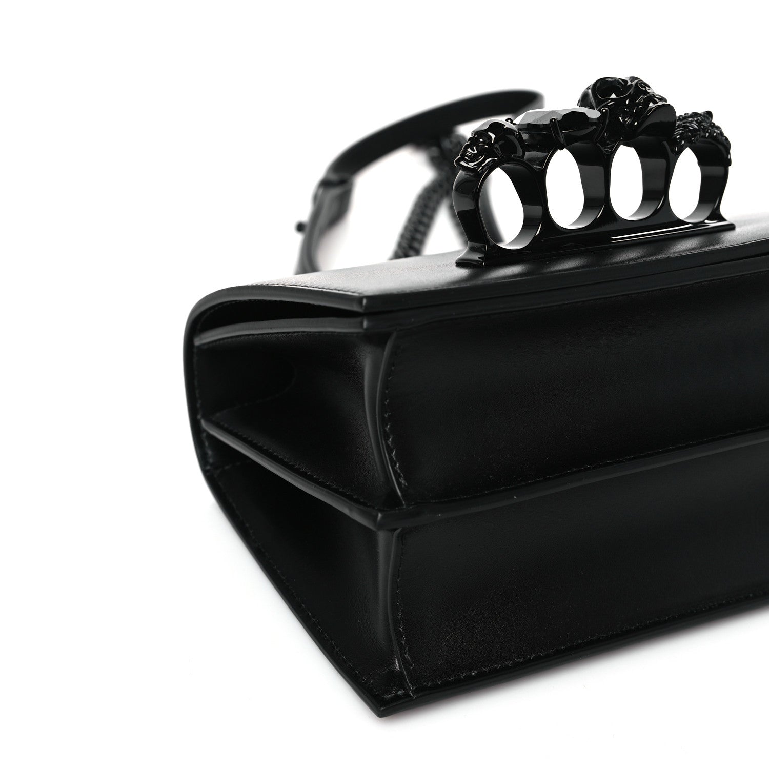 Alexander McQueen Calfskin Knuckle Crossbody Black 7 of 9