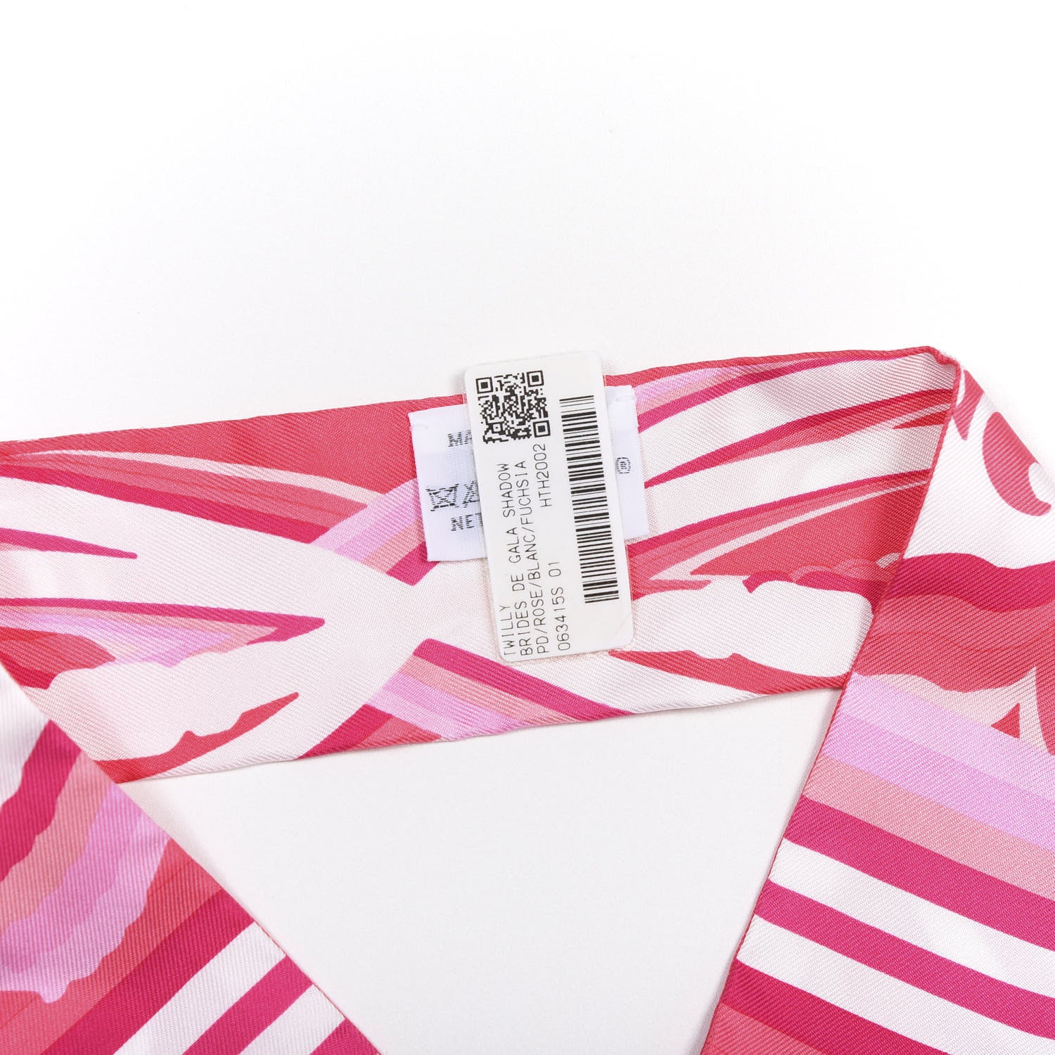 Hermes Silk Brides De Gala Shadow Twilly Rose White Fuchsia 3 of 4
