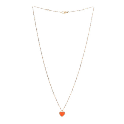 Van Cleef & Arpels 18K Rose Gold Carnelian Sweet Alhambra Heart Pendant Necklace 3 of 7