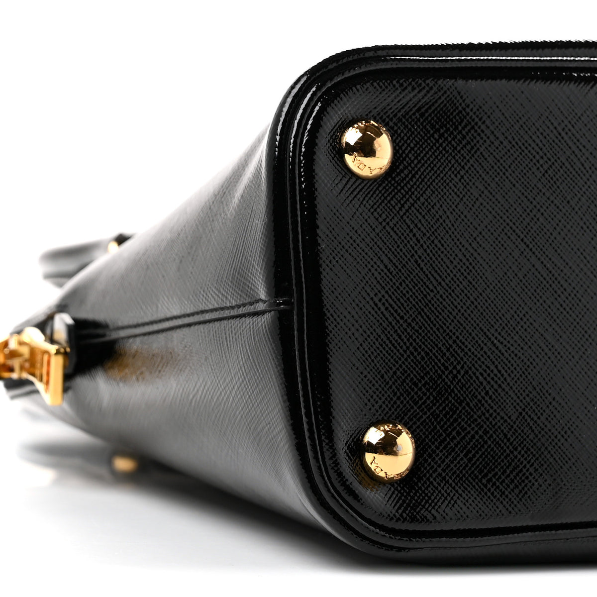 Prada Saffiano Vernice Small Dome Tote Black 8 of 9