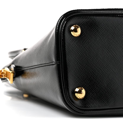 Prada Saffiano Vernice Small Dome Tote Black 8 of 9