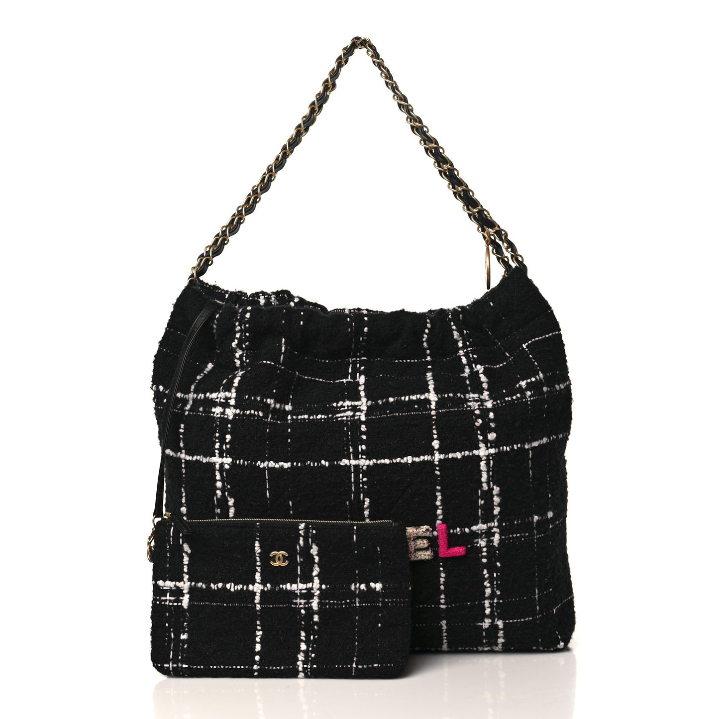 Wool Tweed Quilted Chanel 22 Black Multicolor