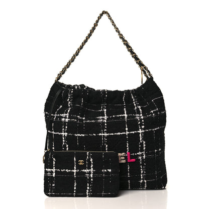 Chanel Wool Tweed Quilted Chanel 22 Black Multicolor 3 of 10